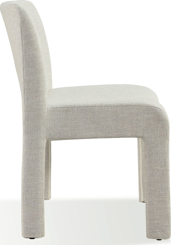 Devon Fully Upholstered Dining Chair in Turtle Dove Linen – view 4