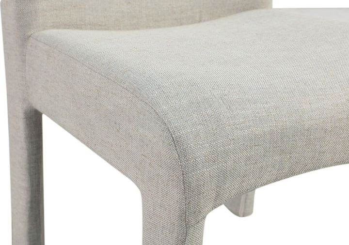 Devon Fully Upholstered Dining Chair in Turtle Dove Linen – view 6