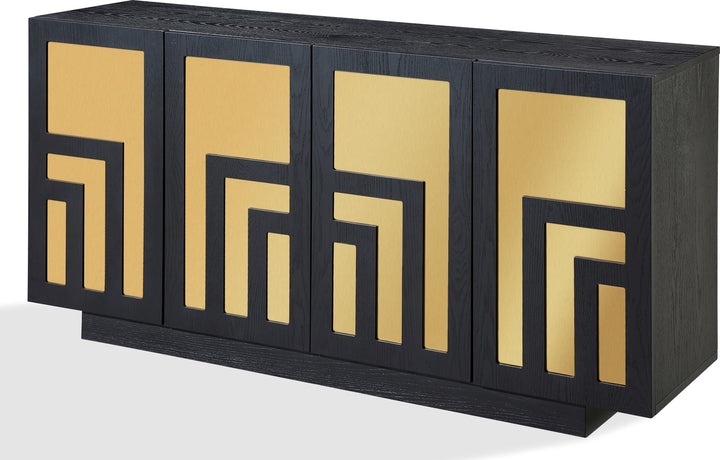 Doheny Wood and Metal  Two Door Sideboard in Black and Brass – view 2