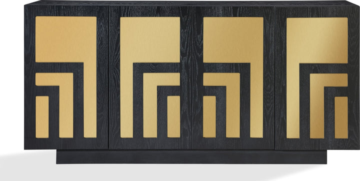 Doheny Wood and Metal  Two Door Sideboard in Black and Brass – view 4
