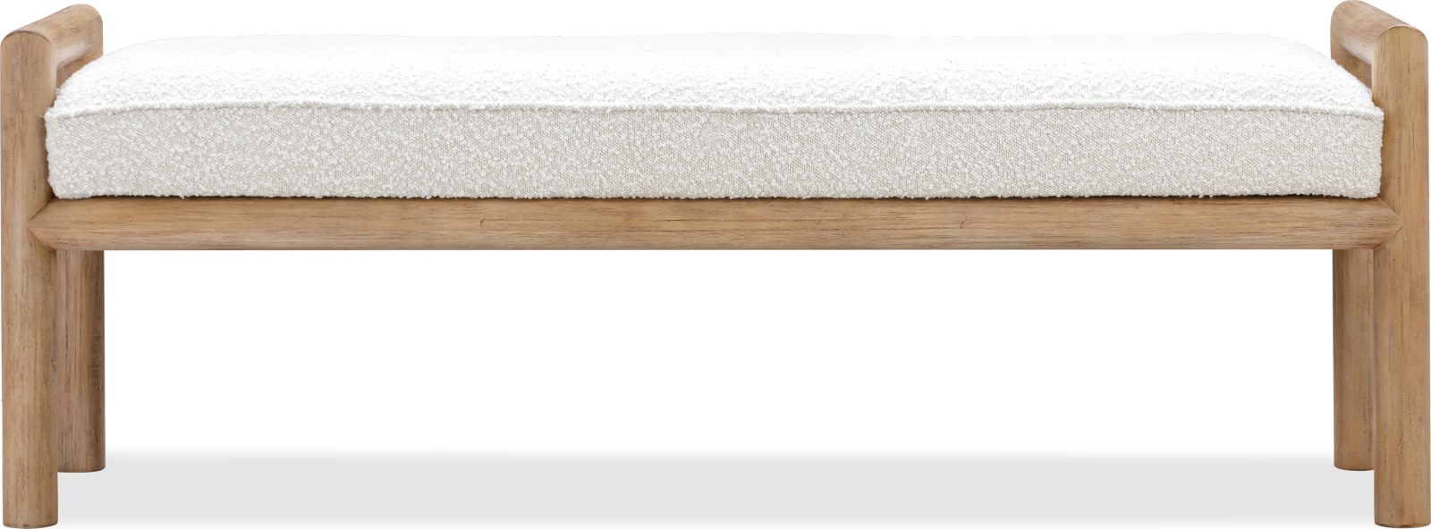 Dorsey Boucle Upholstered Wooden Bench in Granola and Ricotta – view 2