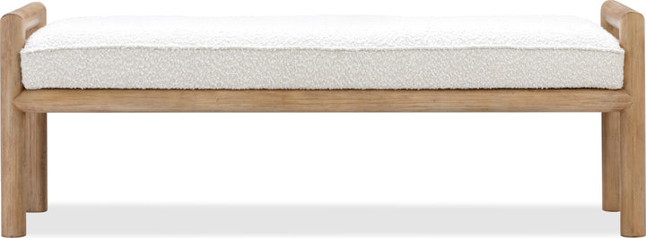 Dorsey Boucle Upholstered Wooden Bench in Granola and Ricotta – view 2