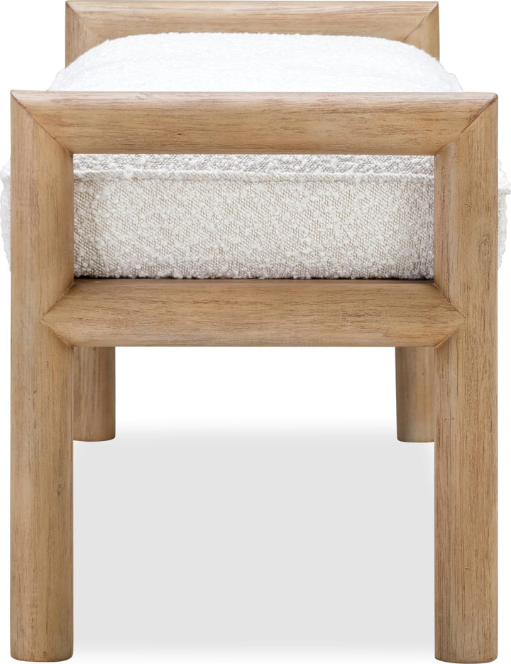 Dorsey Boucle Upholstered Wooden Bench in Granola and Ricotta – view 4