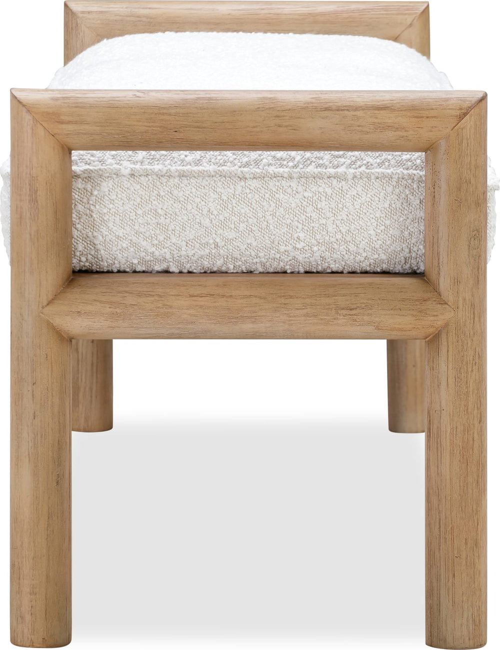 Dorsey Boucle Upholstered Wooden Bench in Granola and Ricotta – view 4