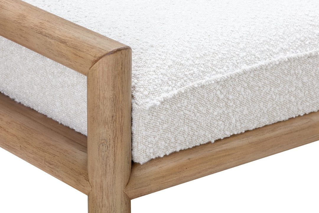 Dorsey Boucle Upholstered Wooden Bench in Granola and Ricotta – view 5