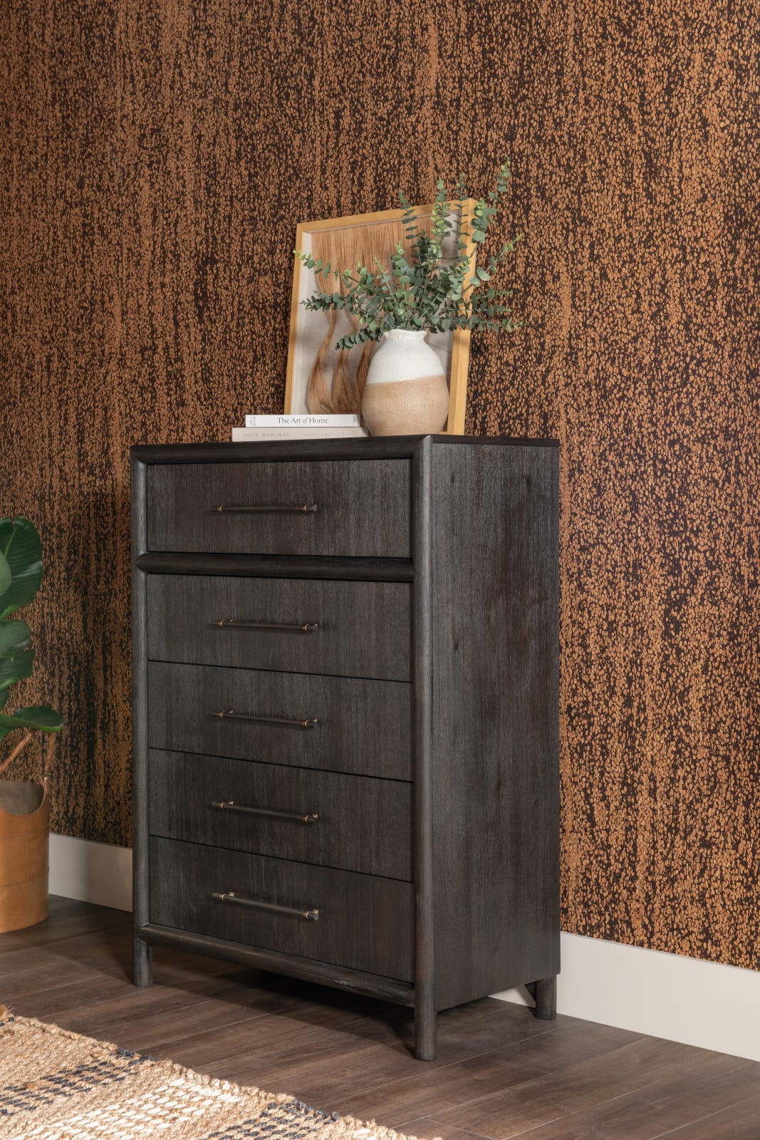 Dorsey Five Drawer Chest in Basalt Grey