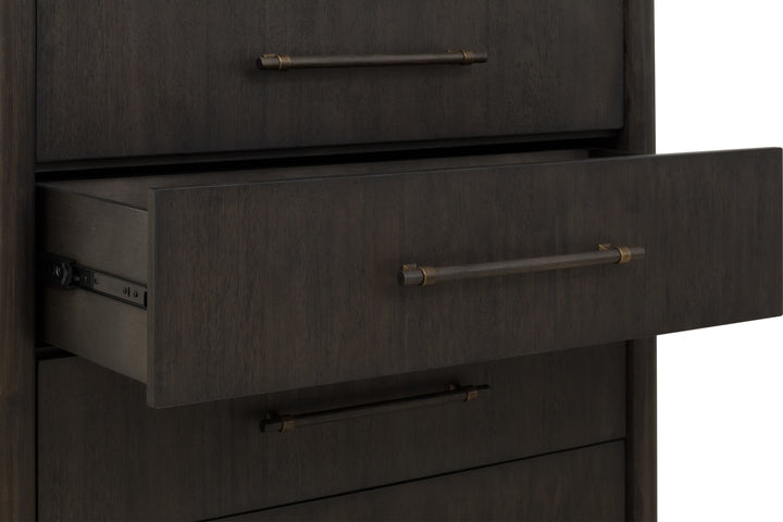 Dorsey Five Drawer Chest in Basalt Grey – view 4