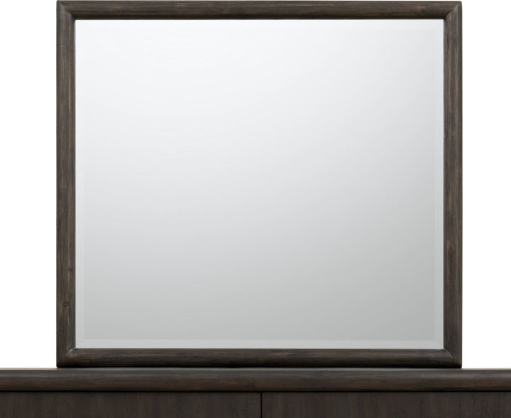 Dorsey Solid Wood and Glass Mirror in Basalt Grey – view 4