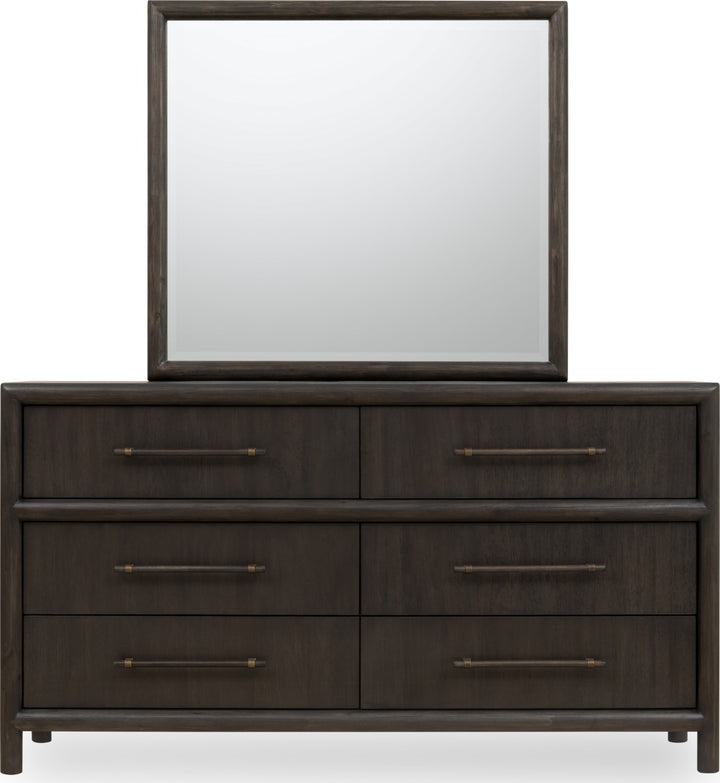 Dorsey Solid Wood and Glass Mirror in Basalt Grey – view 5