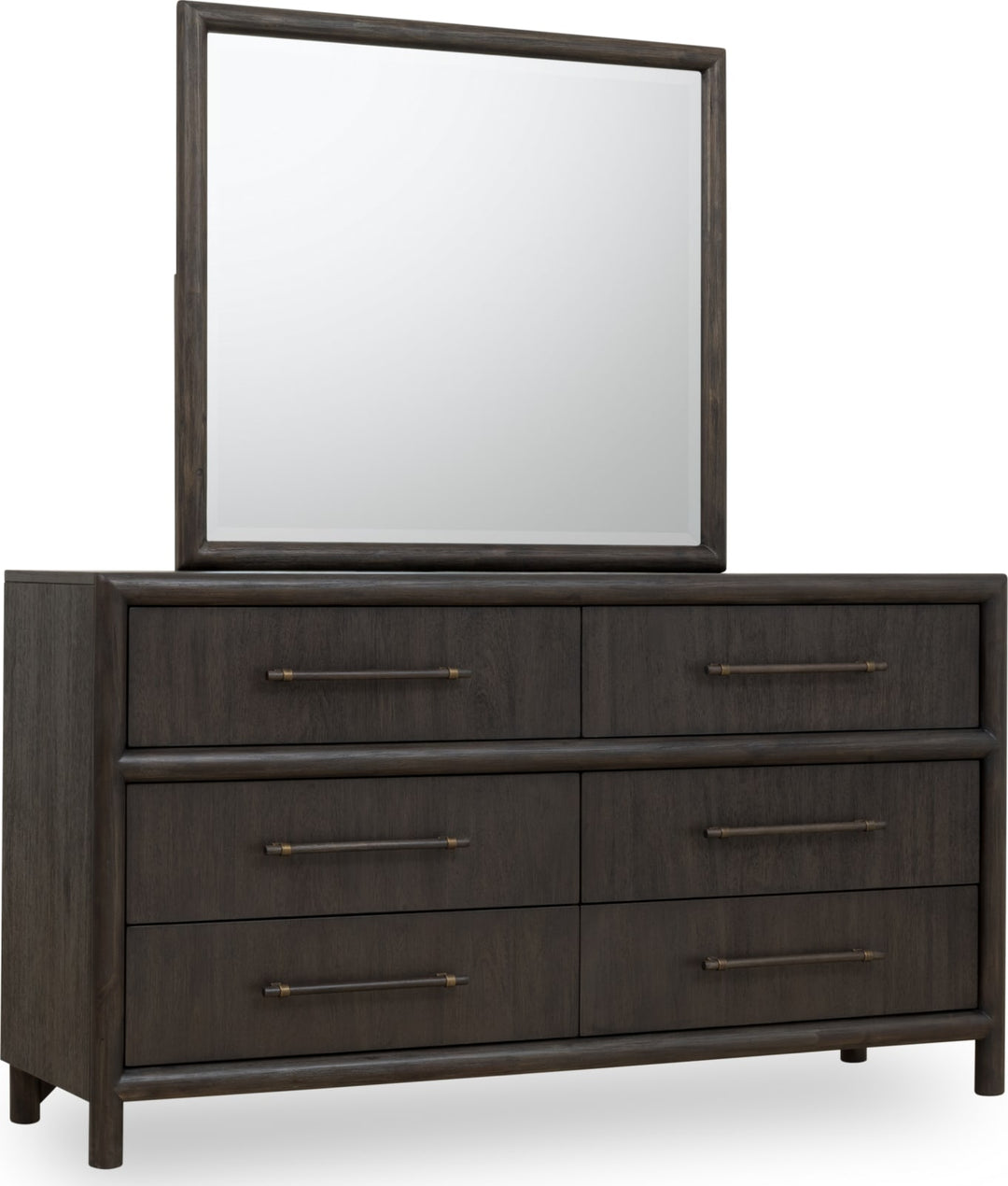 Dorsey Solid Wood and Glass Mirror in Basalt Grey – view 6