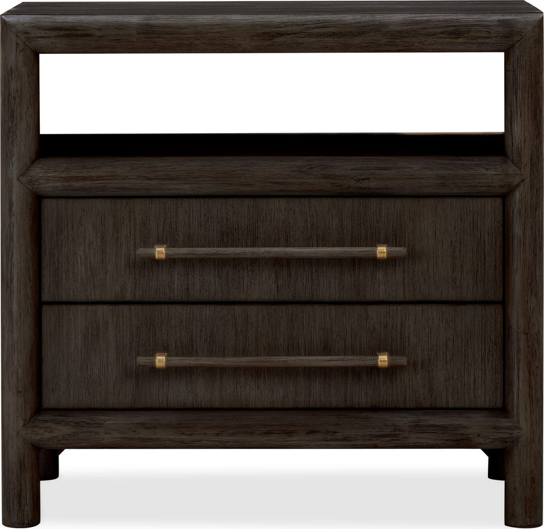 Dorsey Two Drawer USB-charging Nightstand in Basalt Grey – view 2
