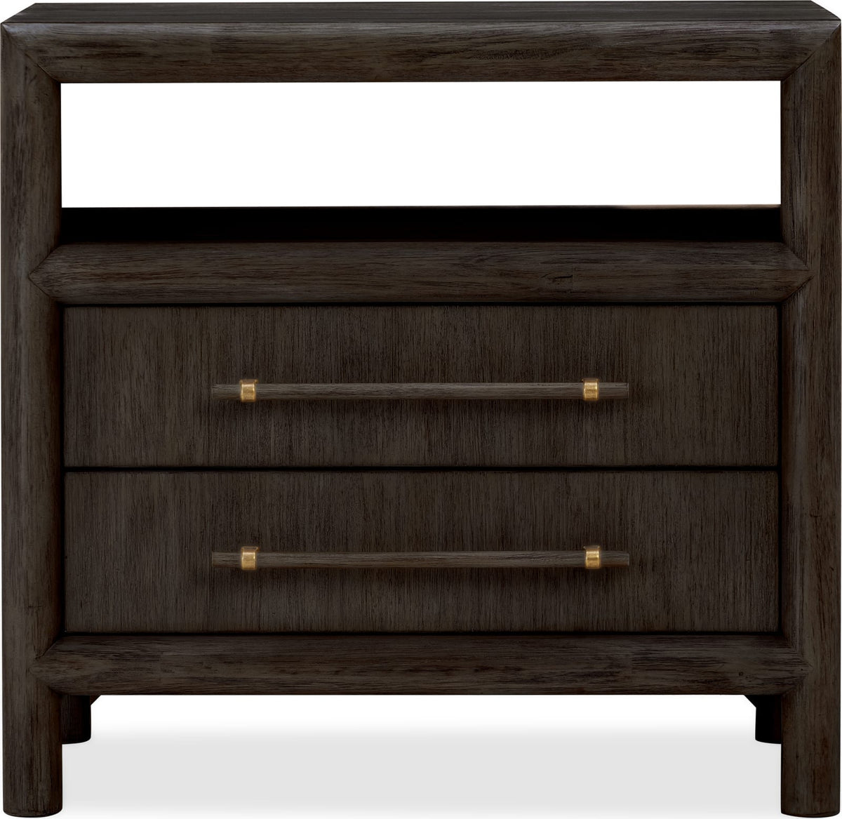 Dorsey Two Drawer USB-charging Nightstand in Basalt Grey view 2