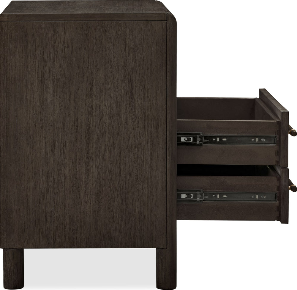 Dorsey Two Drawer USB-charging Nightstand in Basalt Grey – view 4