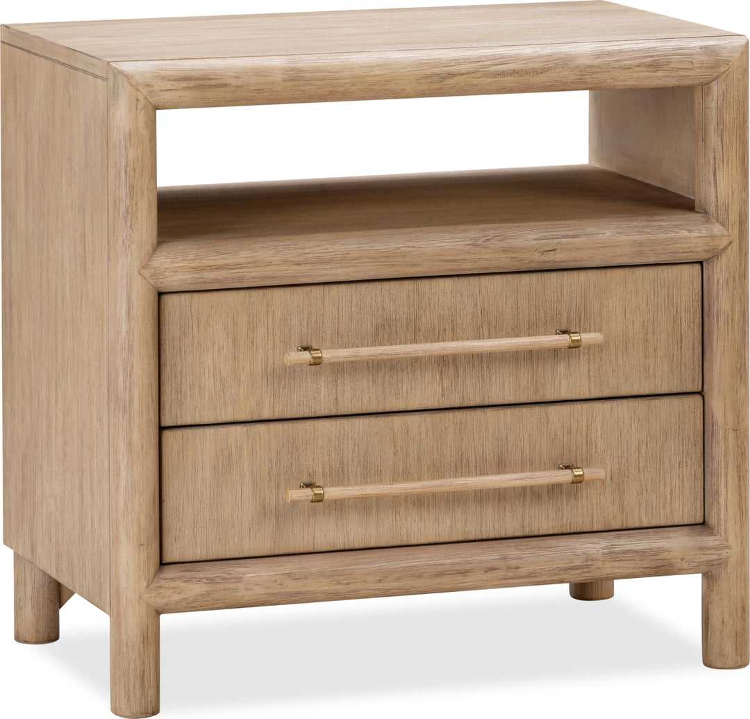 Dorsey Two Drawer USB-charging Nightstand in Granola – view 2