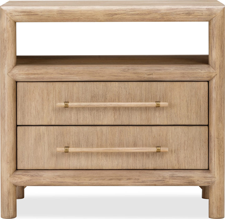 Dorsey Two Drawer USB-charging Nightstand in Granola – view 3