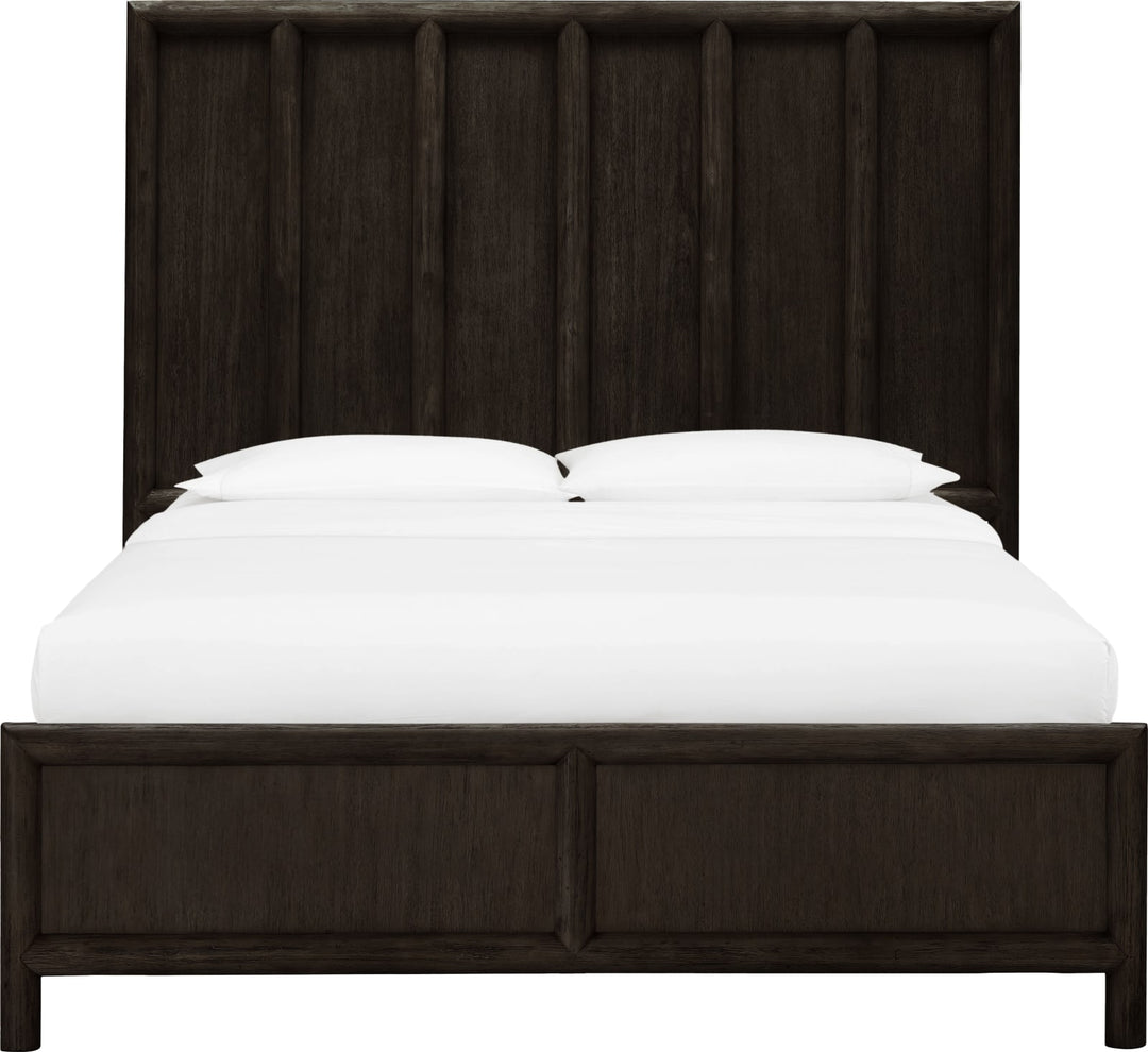 Dorsey King-size Wooden Panel Bed in Basalt Grey – view 3