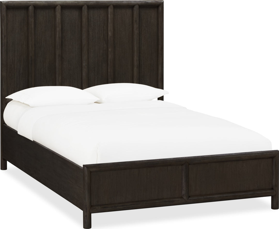Dorsey California King-size Wooden Panel Bed in Basalt Grey – view 4