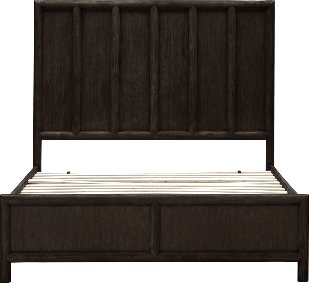Dorsey King-size Wooden Panel Bed in Basalt Grey – view 6