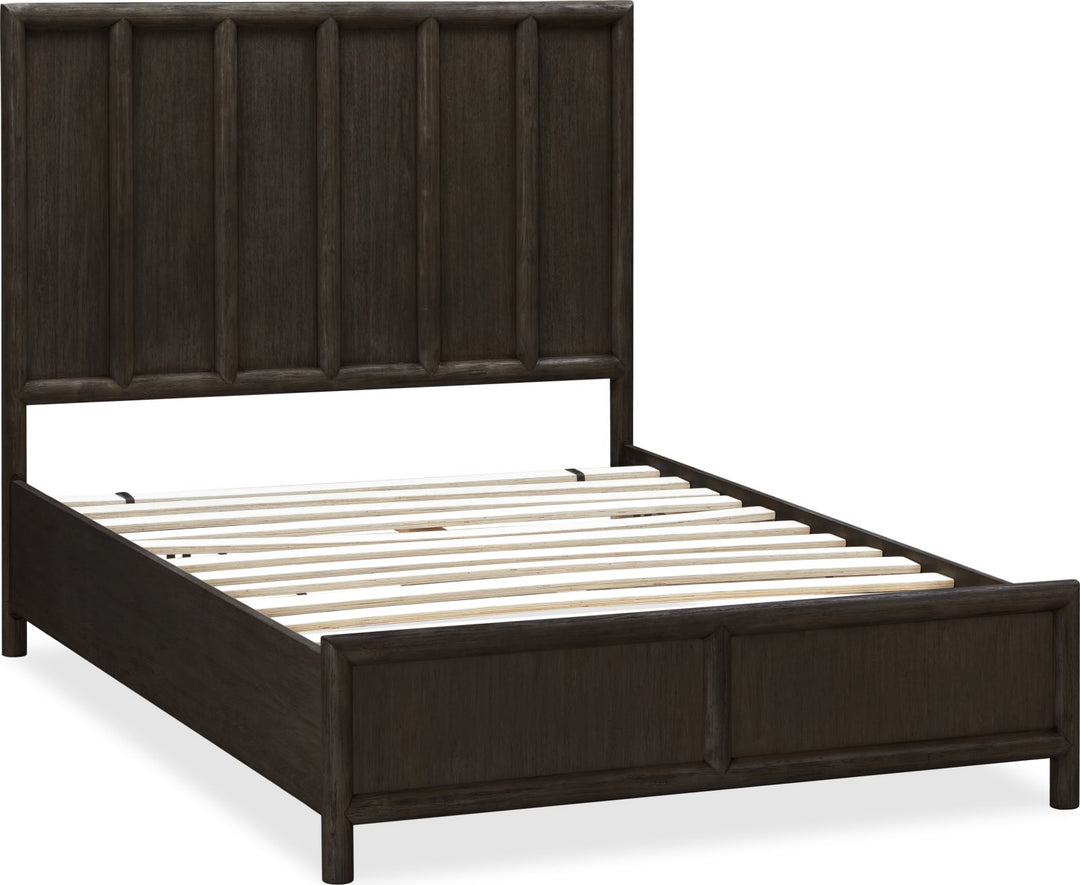 Dorsey Queen-size Wooden Panel Bed in Basalt Grey – view 7