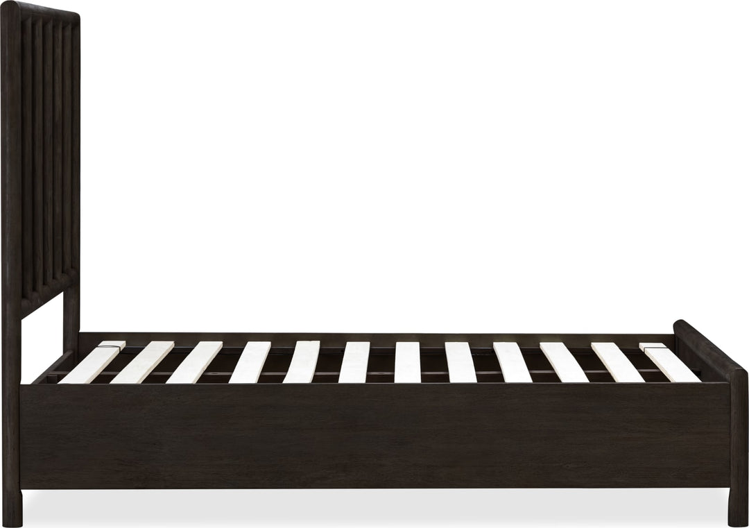 Dorsey King-size Wooden Panel Bed in Basalt Grey – view 8