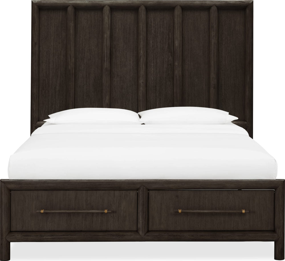 Dorsey California King-size Wooden Two Drawer Storage Bed in Basalt Grey – view 3