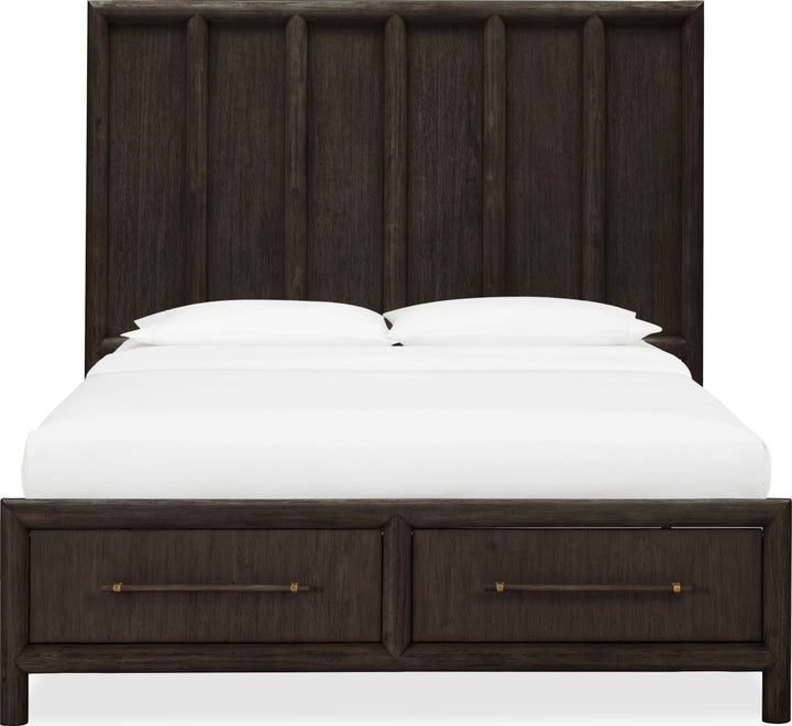 Dorsey Queen-size Wooden Two Drawer Storage Bed in Basalt Grey – view 3