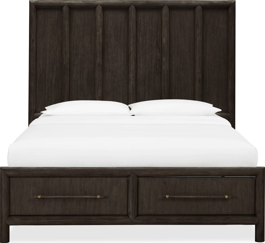 Dorsey King-size Wooden Two Drawer Storage Bed in Basalt Grey – view 3