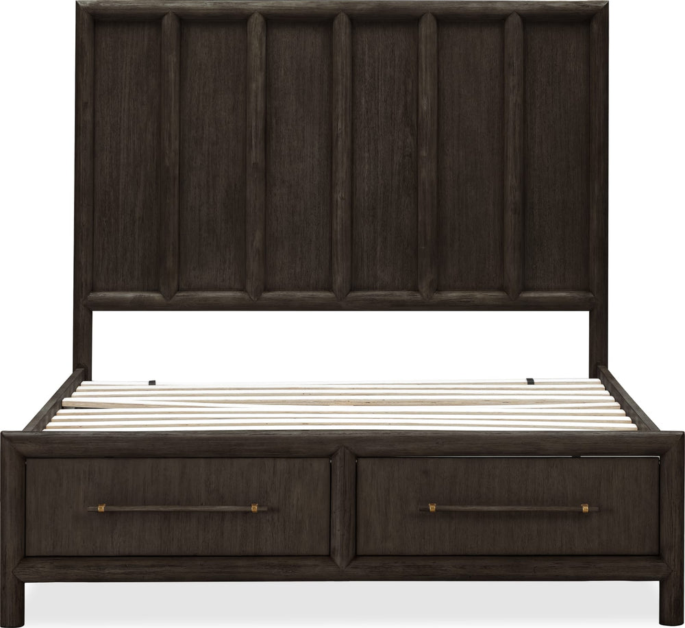 Dorsey California King-size Wooden Two Drawer Storage Bed in Basalt Grey – view 6