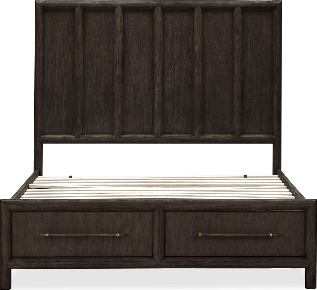 Dorsey California King-size Wooden Two Drawer Storage Bed in Basalt Grey – view 6