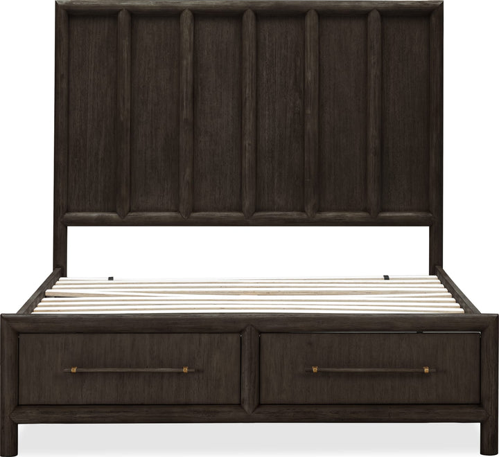 Dorsey King-size Wooden Two Drawer Storage Bed in Basalt Grey – view 6