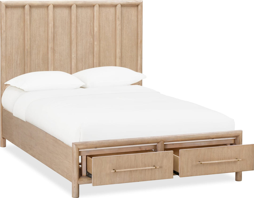 Dorsey California King-size Two Drawer Storage Bed in Granola – view 6
