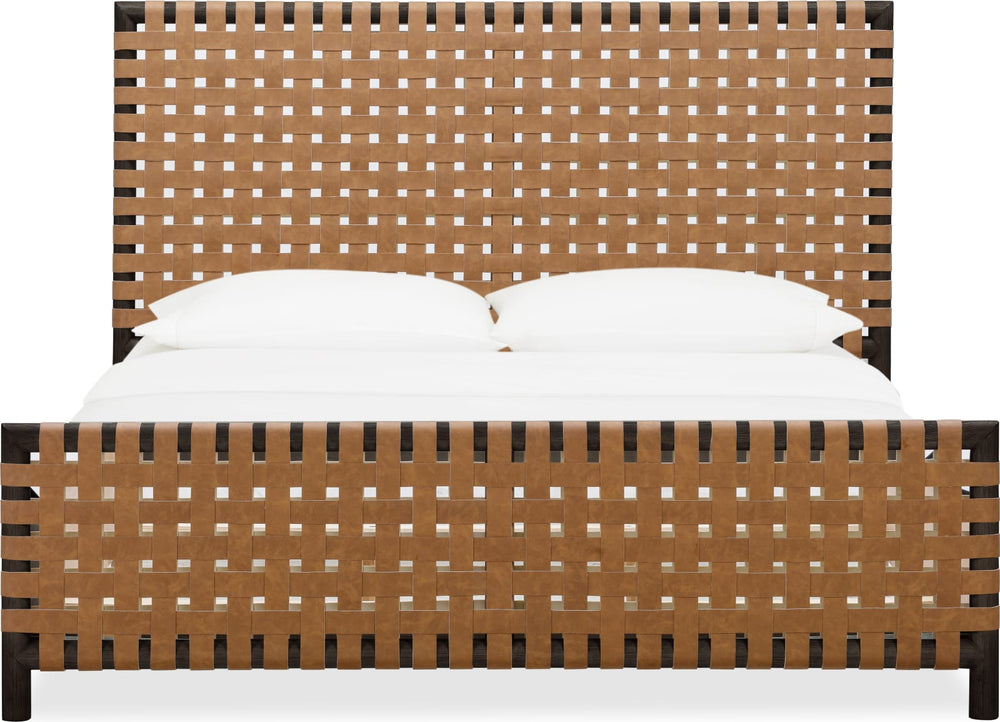 Dorsey Queen-size Woven Panel Bed in Basalt Grey and Ginger – view 3