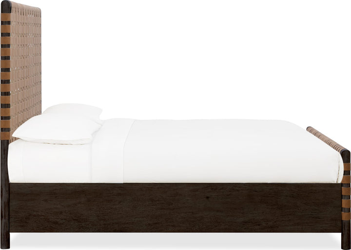 Dorsey Queen-size Woven Panel Bed in Basalt Grey and Ginger – view 4