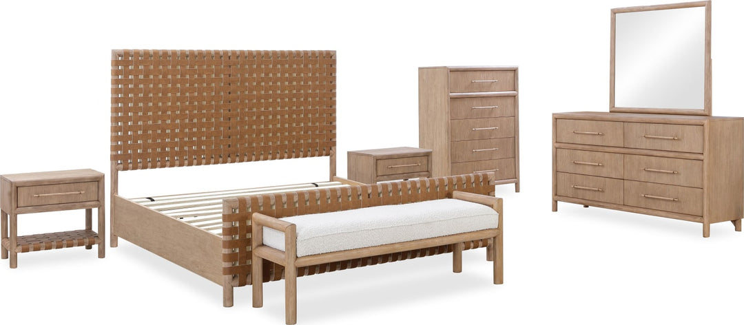Dorsey Queen-size Woven Panel Bed in Granola and Ginger – view 11