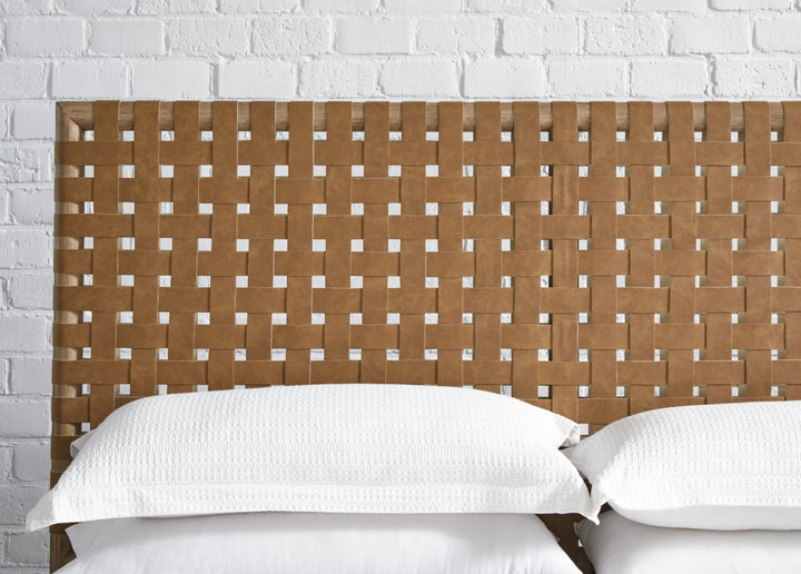 Dorsey Full-size Woven Panel Bed in Granola and Ginger – view 2