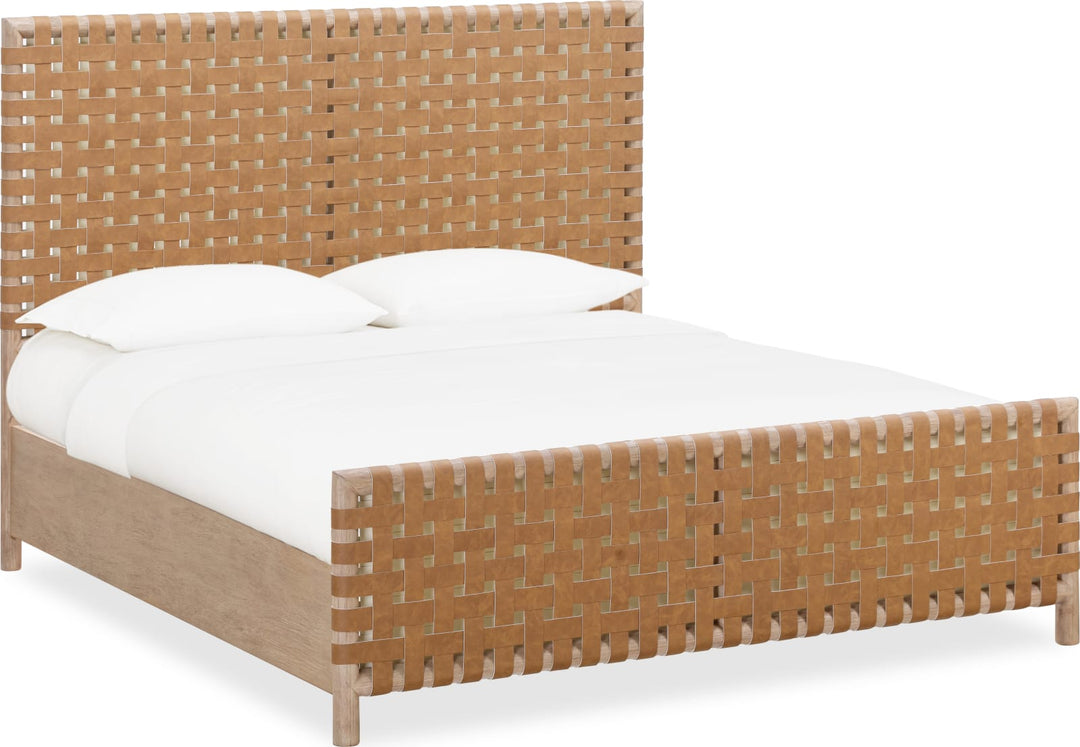 Dorsey Queen-size Woven Panel Bed in Granola and Ginger – view 3