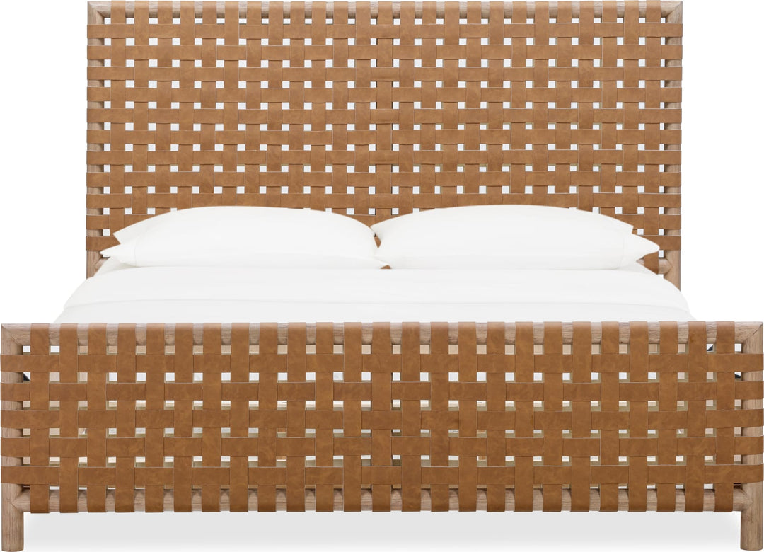 Dorsey California King-size Woven Panel Bed in Granola and Ginger – view 4