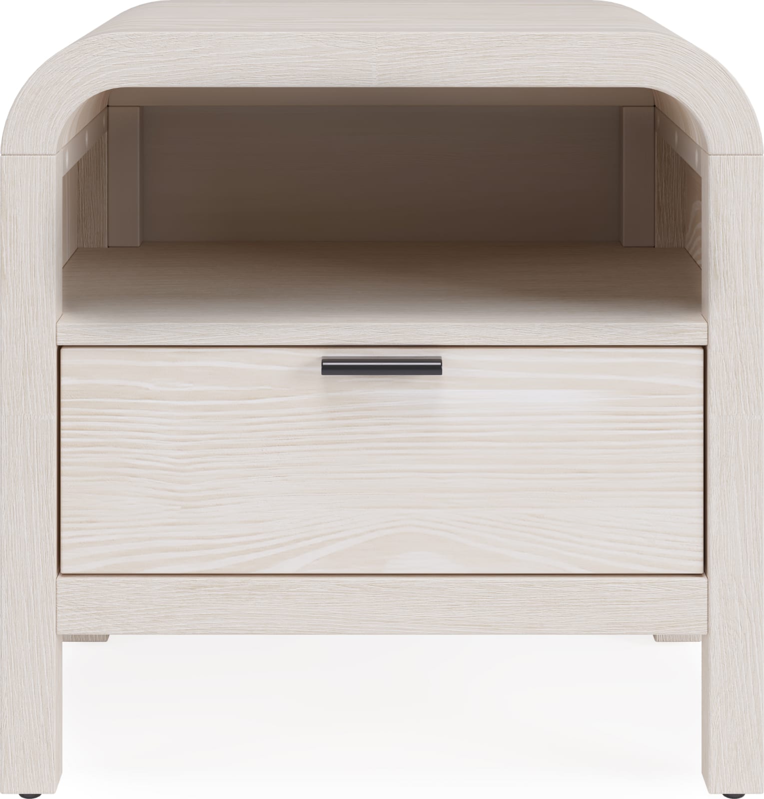 Drake One Drawer One Shelf USB-Charging Nightstand in Sugar – view 2