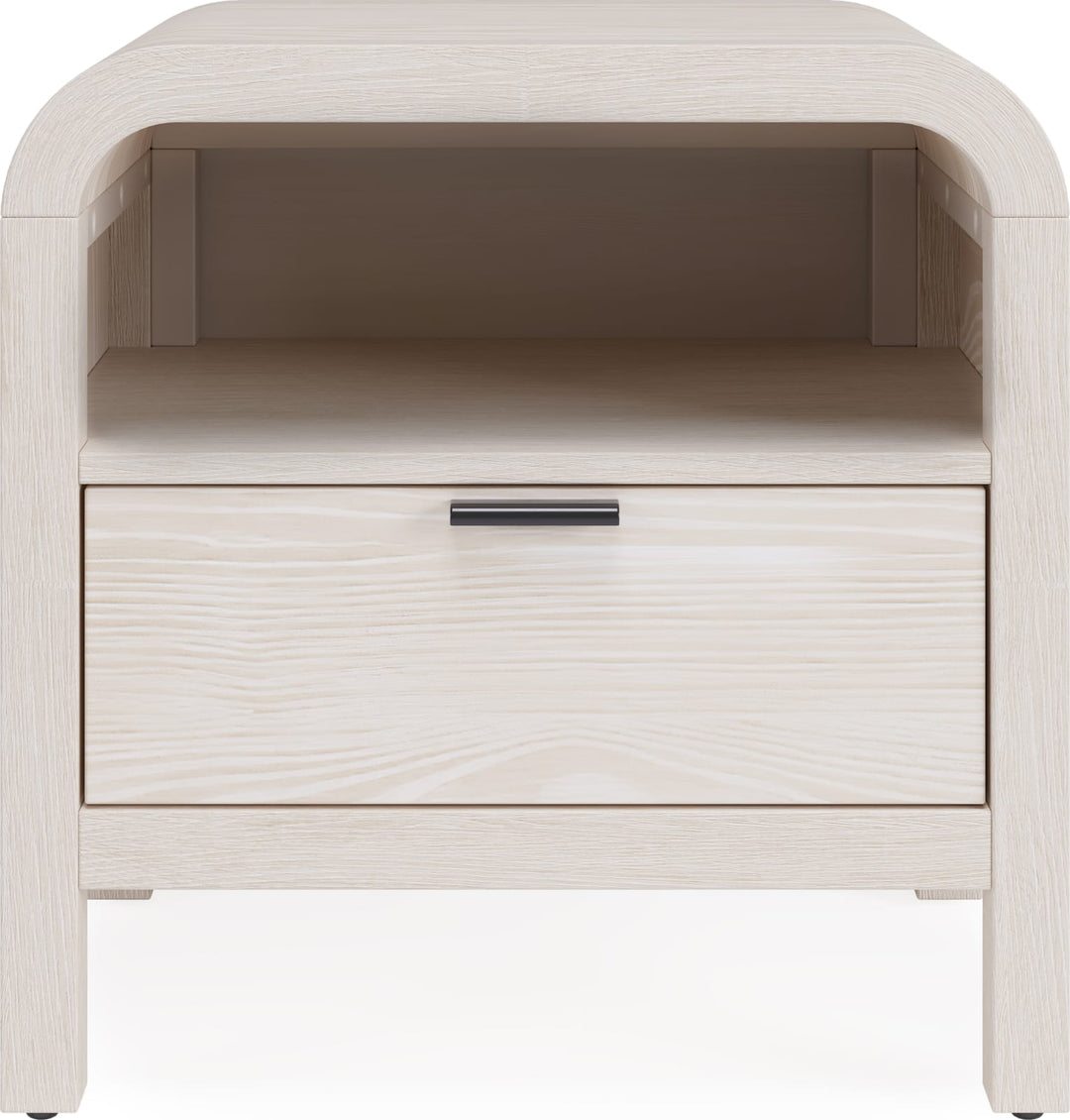 Drake One Drawer One Shelf USB-Charging Nightstand in Sugar – view 2