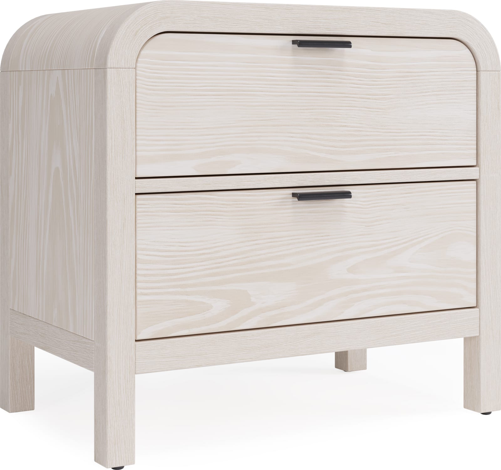 Drake Two Drawer USB-Charging Nightstand in Sugar – view 2