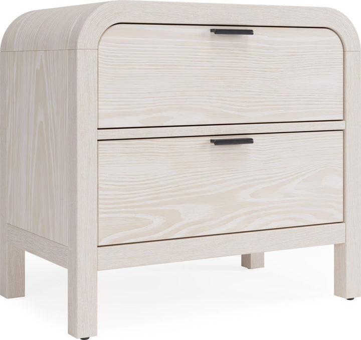 Drake Two Drawer USB-Charging Nightstand in Sugar – view 2