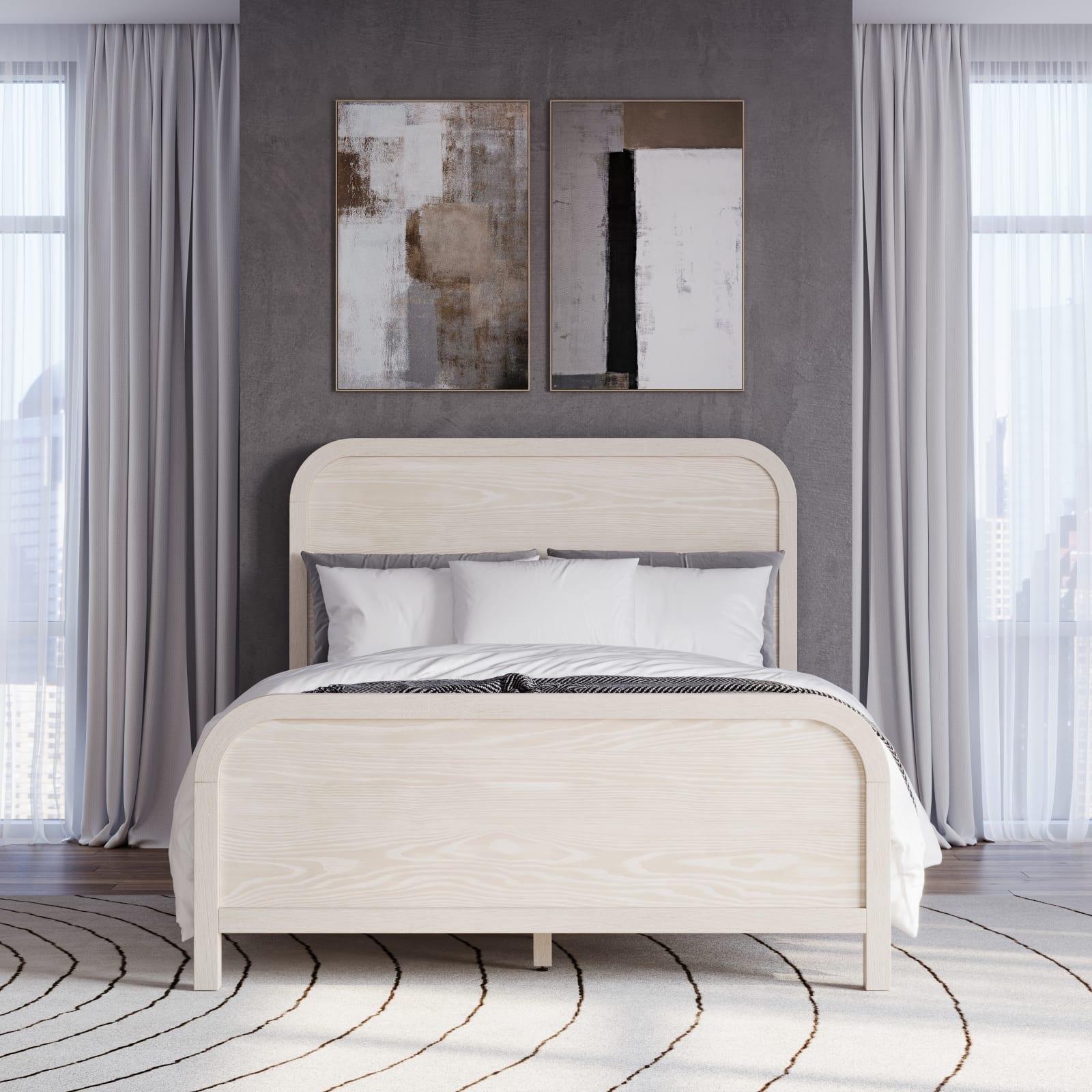 Drake Full-size Wood Platform Bed in Sugar