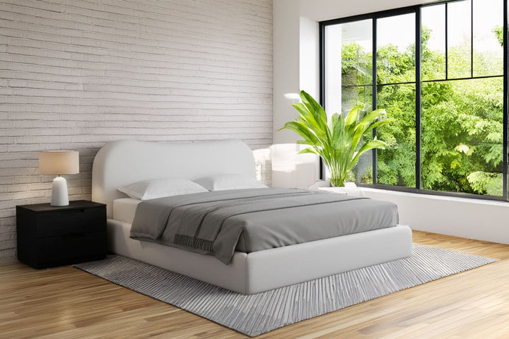 Elena Full-size Upholstered Bed in Vanilla Linen – view 2