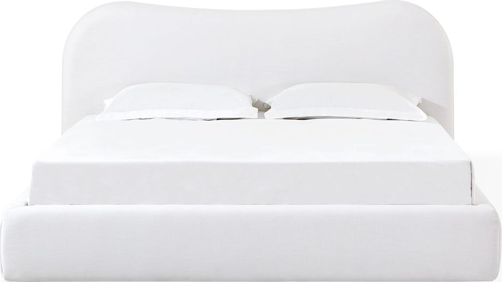 Elena King-size Upholstered Bed in Vanilla Linen – view 3
