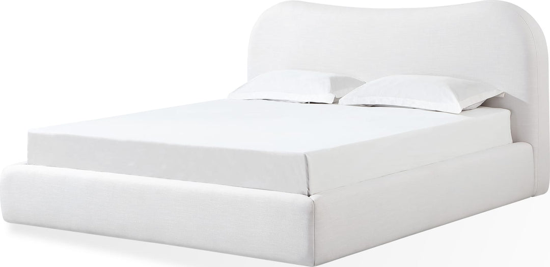 Elena Full-size Upholstered Bed in Vanilla Linen – view 4