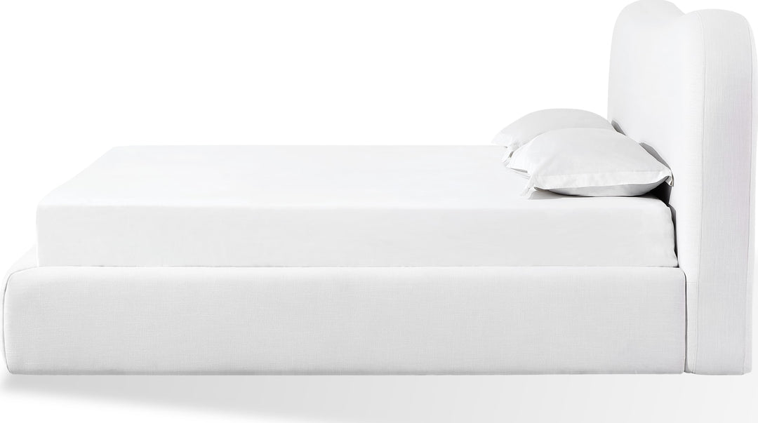 Elena Full-size Upholstered Bed in Vanilla Linen – view 5