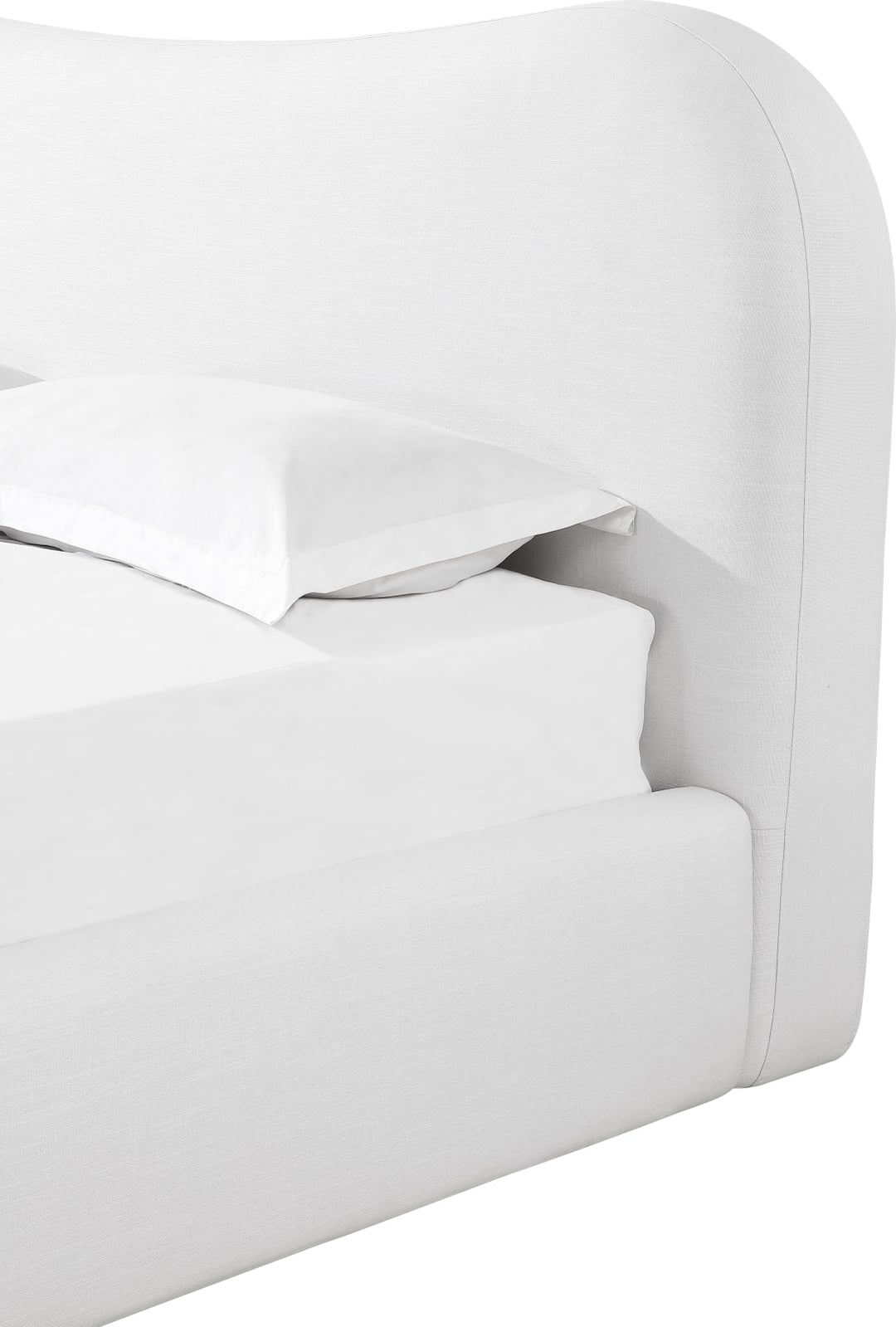 Elena California King-size Upholstered Bed in Vanilla Linen – view 6