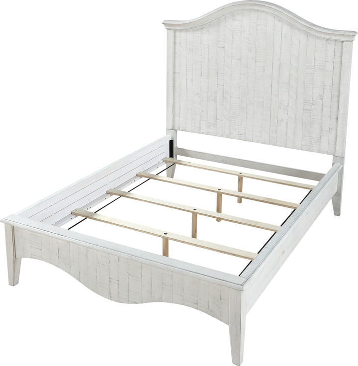 Ella Solid Wood California-King Crown Bed in White Wash – view 8