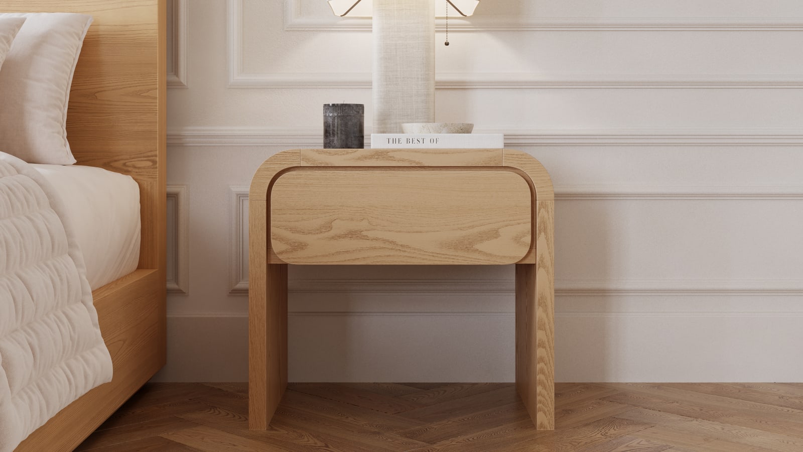 Elora 1-Drw Nightstand - Timber