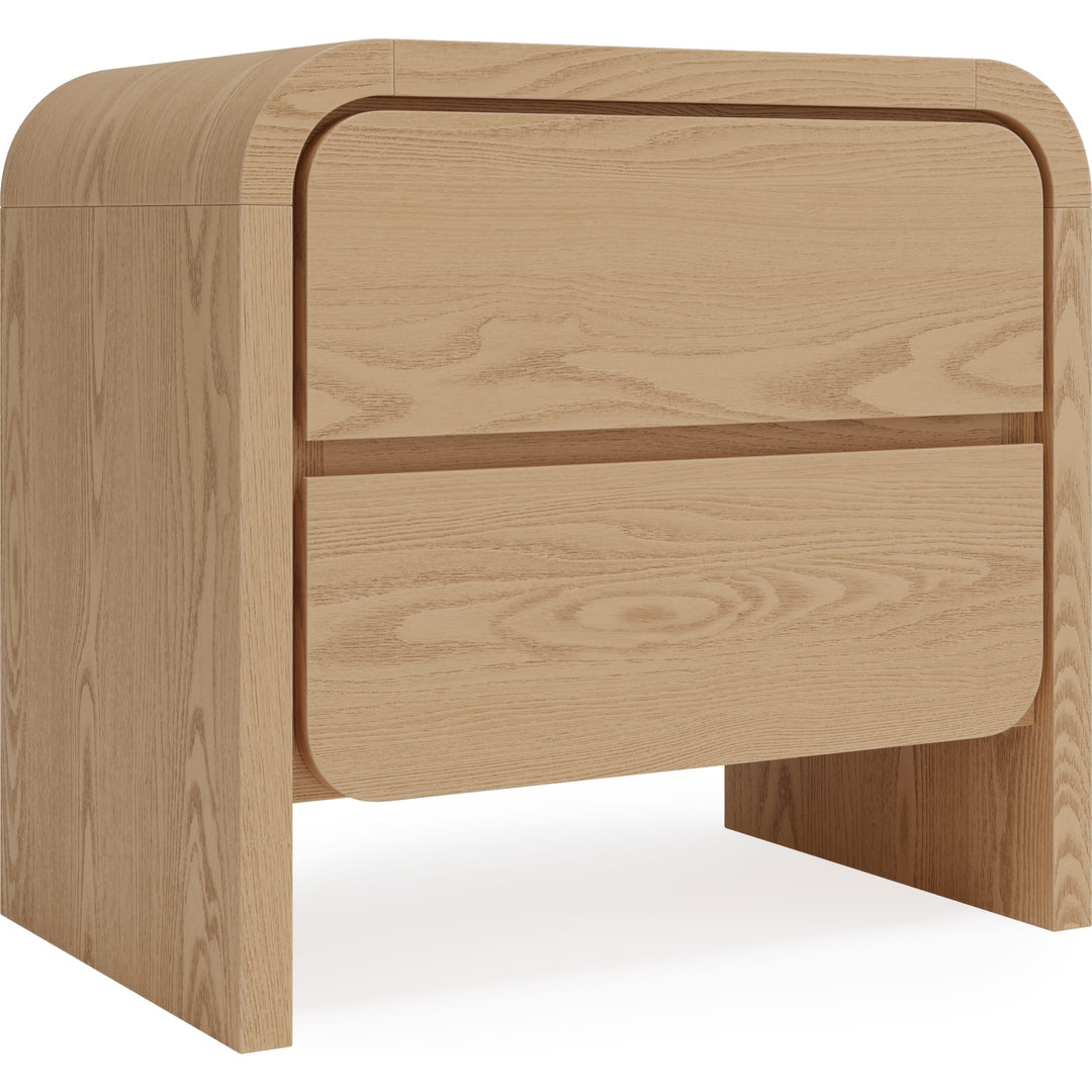 Modus Furniture Przy81B Elora Two Drawer Nightstand In Timber